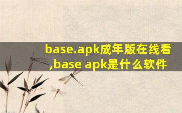 base.apk成年版在线看,base apk是什么软件